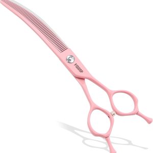 FOGOSP Dog Grooming Scissors Curved Thinning Stainless Steel-0