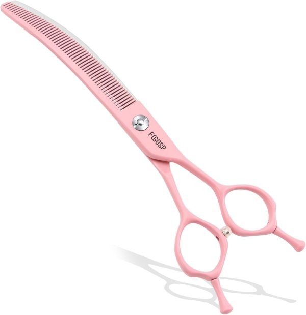 FOGOSP Dog Grooming Scissors Curved Thinning Stainless Steel-0
