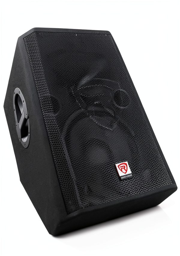 Rockville RSM12P 12" Floor Monitor Speaker – 2‑Pack Black Metal Wedge-1