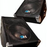 Grindhouse GH12M-Pair 12" Passive Wedge Monitors Black Industrial-0