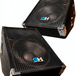 Grindhouse GH12M-Pair 12" Passive Wedge Monitors Black Industrial-0