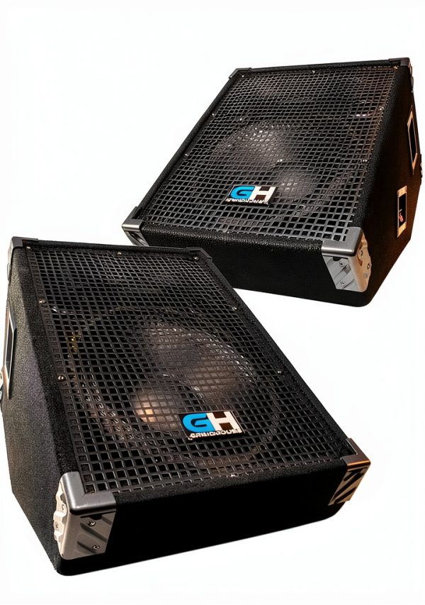 Grindhouse GH12M-Pair 12" Passive Wedge Monitors Black Industrial-0