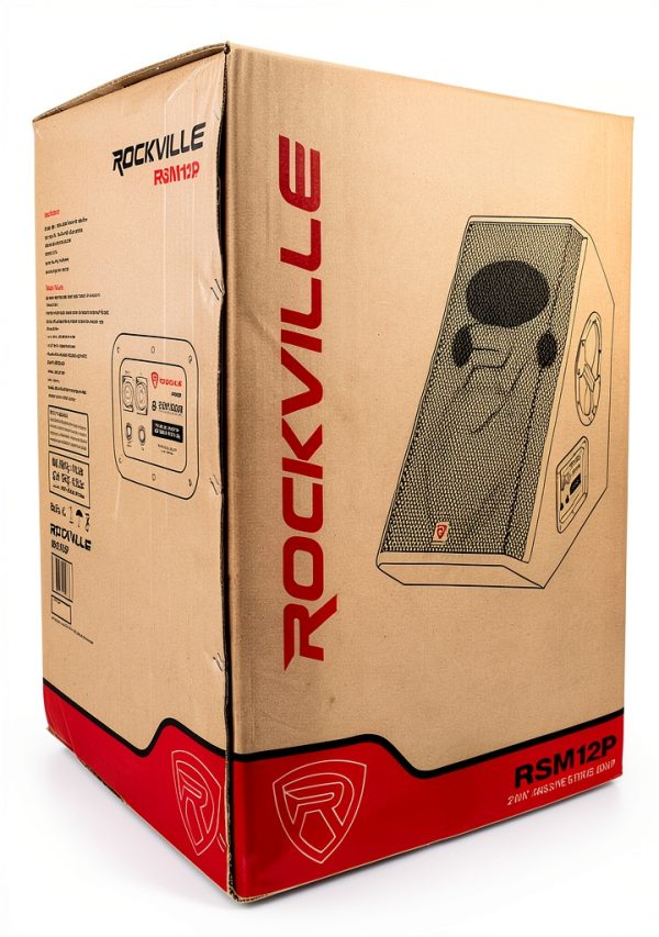 Rockville RSM12P 12" Floor Monitor Speaker – 2‑Pack Black Metal Wedge-4