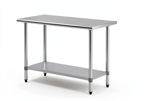 FDW Stainless Steel Work Table Kitchen Scratch Resistent Commercial Metal Work Table with Adjustable Foot for Kitchen Home Restaurant (24Wx60L)-2
