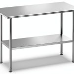 All-Stainless Steel Prep Table, 24 X 48 Inches, with Rounded-Edges and Adjustable Undershelf, Heavy-Duty Build for Outdoor Use,Restaurants,Hotels,Workshops,Kitchens,Gardens-0