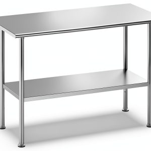 All-Stainless Steel Prep Table, 24 X 48 Inches, with Rounded-Edges and Adjustable Undershelf, Heavy-Duty Build for Outdoor Use,Restaurants,Hotels,Workshops,Kitchens,Gardens-0