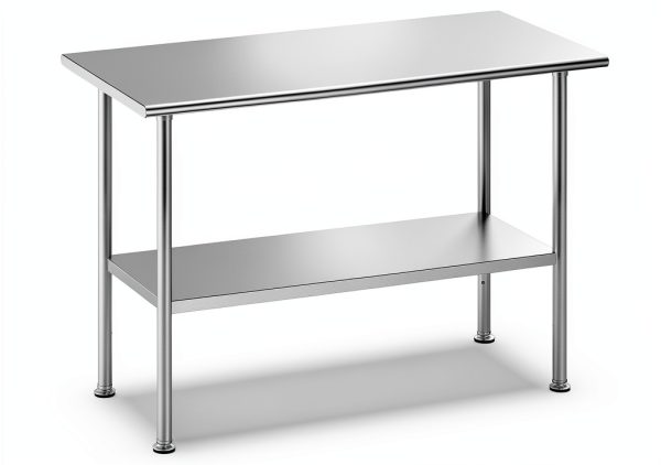 All-Stainless Steel Prep Table, 24 X 48 Inches, with Rounded-Edges and Adjustable Undershelf, Heavy-Duty Build for Outdoor Use,Restaurants,Hotels,Workshops,Kitchens,Gardens-0
