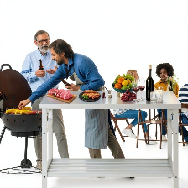 Commercial Foldable Stainless Steel Table Mioleu 48x24 Adjustable-1