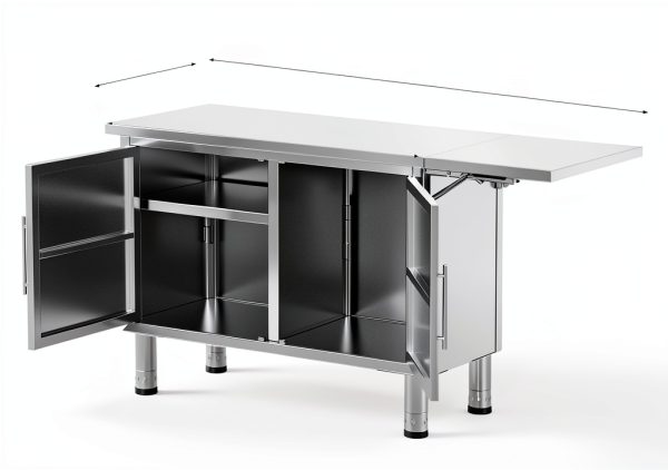 Stainless Steel Work Table JFHID 57" x 19.7" with Extendable Panel-2