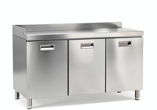 Stainless Steel Table Cabinet ZZV Pull-Out Doors 59x21in Prep Table-1