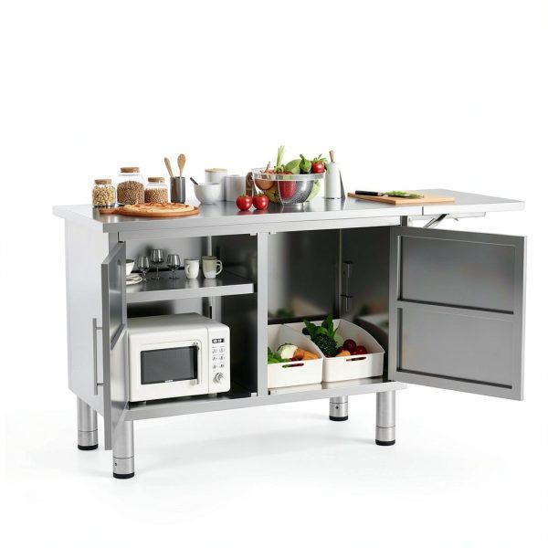 Stainless Steel Work Table JFHID 57" x 19.7" with Extendable Panel-8
