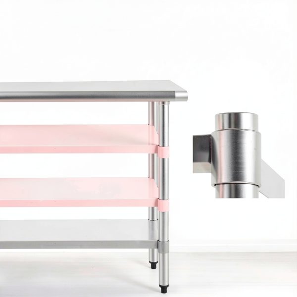 FDW Stainless Steel Work Table Kitchen Scratch Resistent Commercial Metal Work Table with Adjustable Foot for Kitchen Home Restaurant (24Wx60L)-4