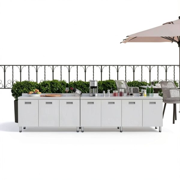 Stainless Steel Table Cabinet ZZV Pull-Out Doors 59x21in Prep Table-4