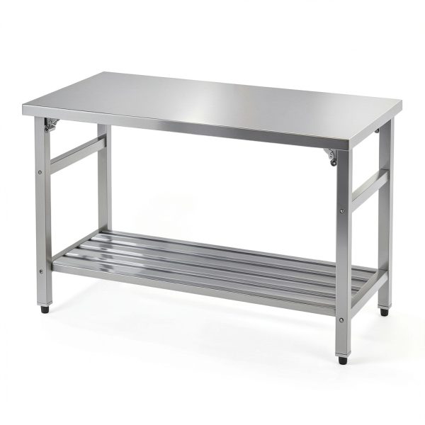 Commercial Foldable Stainless Steel Table Mioleu 48x24 Adjustable-0