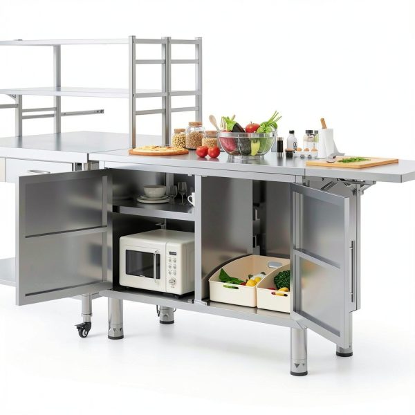 Stainless Steel Work Table JFHID 57" x 19.7" with Extendable Panel-7