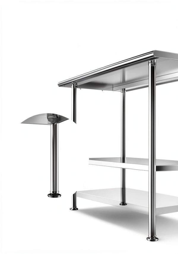All-Stainless Steel Prep Table, 24 X 48 Inches, with Rounded-Edges and Adjustable Undershelf, Heavy-Duty Build for Outdoor Use,Restaurants,Hotels,Workshops,Kitchens,Gardens-2