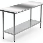 FDW Stainless Steel Work Table Kitchen Scratch Resistent Commercial Metal Work Table with Adjustable Foot for Kitchen Home Restaurant (24Wx60L)-0