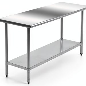 FDW Stainless Steel Work Table Kitchen Scratch Resistent Commercial Metal Work Table with Adjustable Foot for Kitchen Home Restaurant (24Wx60L)-0