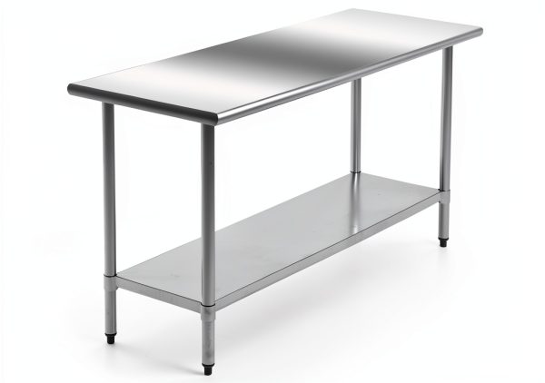FDW Stainless Steel Work Table Kitchen Scratch Resistent Commercial Metal Work Table with Adjustable Foot for Kitchen Home Restaurant (24Wx60L)-0