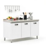 Stainless Steel Table Cabinet ZZV Pull-Out Doors 59x21in Prep Table-0