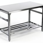 48 x 24 Inch Stainless Steel Folding Table for Prep & Work, NSF Commercial Heavy-Duty Stainless Steel Kitchen Island with Undershelf for Restaurant and Home-0