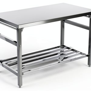 48 x 24 Inch Stainless Steel Folding Table for Prep & Work, NSF Commercial Heavy-Duty Stainless Steel Kitchen Island with Undershelf for Restaurant and Home-0