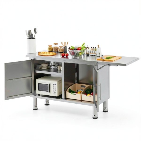Stainless Steel Work Table JFHID 57" x 19.7" with Extendable Panel-1
