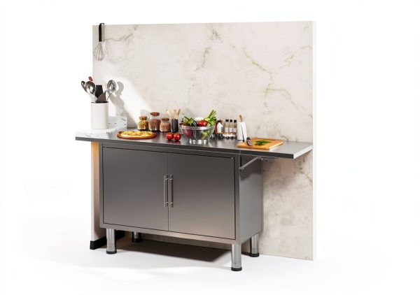 Stainless Steel Work Table JFHID 57" x 19.7" with Extendable Panel-3
