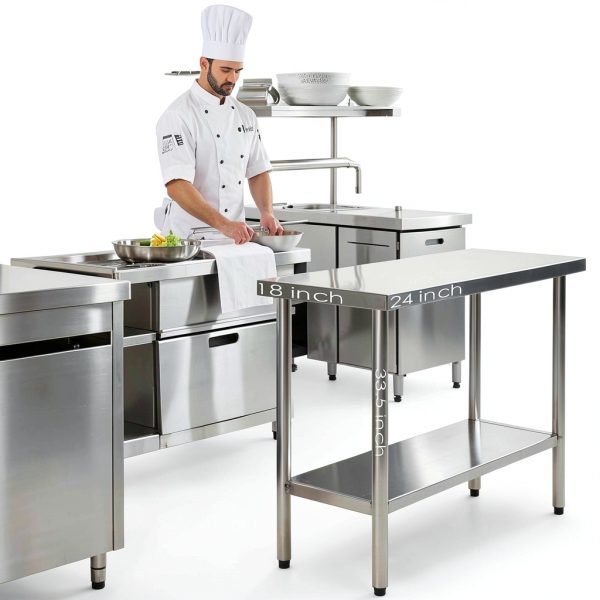 NSF Certified Stainless Steel Prep Table 24x18 HXCFYP Commercial-1