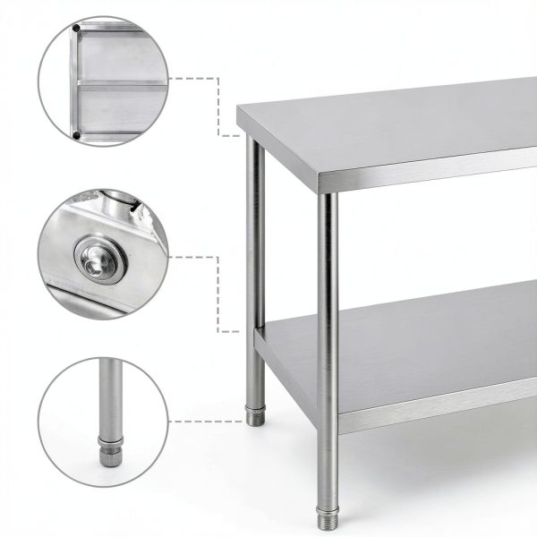 NSF Certified Stainless Steel Prep Table 24x18 HXCFYP Commercial-5