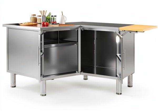 Stainless Steel Work Table JFHID 57" x 19.7" with Extendable Panel-4