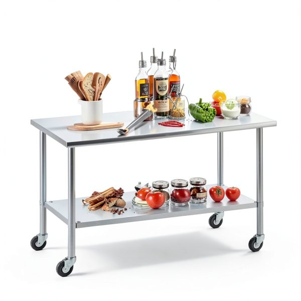 ROCKPOINT Stainless Steel Commercial Table 24x48in NSF Heavy Duty-6