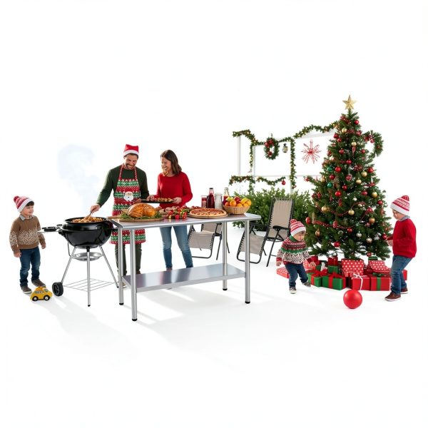 ROCKPOINT Stainless Steel Commercial Table 24x48in NSF Heavy Duty-1